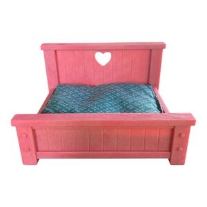 Battat Pink Bed Heart Cutout Blue Cushion